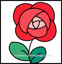 How to Draw a Red Rose Step by Step for Kids