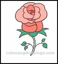 How to Draw a Red Rose Step by Step