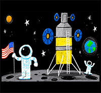 Learn to Draw Astronauts on the Moon