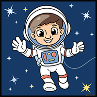 How to Draw a Cartoon Astronaut