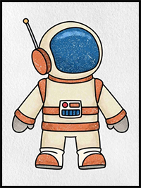 Cute Astronaut Drawing (Easy)