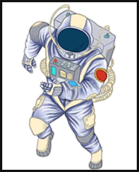 How to Draw an Astronaut - Create a Realistic Astronaut Drawing