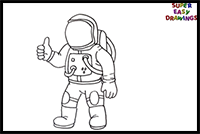 How to Draw an Astronaut Step by Step