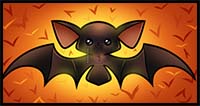 How to Draw a Kawaii Halloween Bat