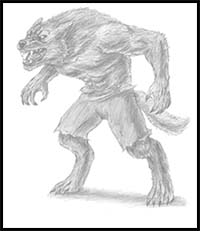 how to draw a werewolf step by step for kids
