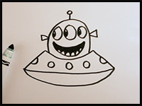 How to Draw a Cute Alien UFO