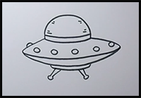 How to Draw UFO | Easy Drawings Step by Step