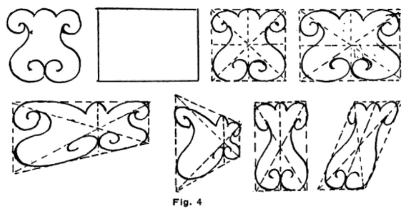 Another Example.—Fig. 4 is another example of what may be done in the way of varying the form of an area in which any design may be placed.