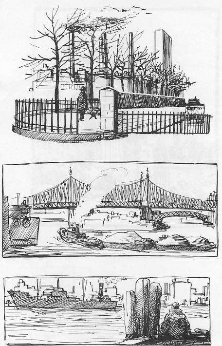 one point perspective bridge drawing