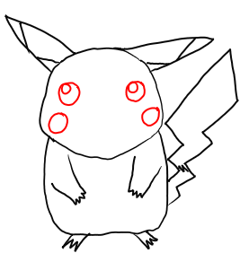 Step 5 - Step by Step Drawing Lesson : How to Draw Pikachu from Pokemon for Kids