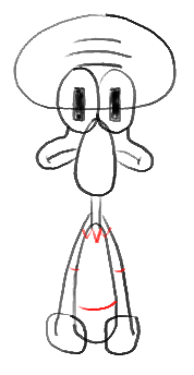 Step 10 - How to Draw Squidward Tentacles from Spongebob Squarepants