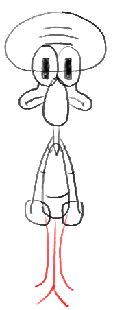 Step 11 - How to Draw Squidward Tentacles from Spongebob Squarepants
