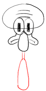 Step 7 - How to Draw Squidward Tentacles from Spongebob Squarepants