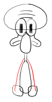Step 9 - How to Draw Squidward Tentacles from Spongebob Squarepants