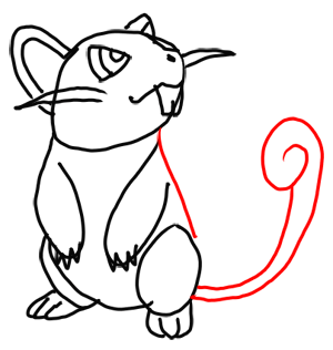 Step 10 Step by Step Drawing Lesson : How to Draw Rattata from Pokemon for Kids