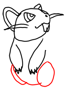 Step 8 Step by Step Drawing Lesson : How to Draw Rattata from Pokemon for Kids