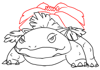 Step 10 - Step by Step Drawing Lesson : How to Draw Venusaur from Pokemon for Kids