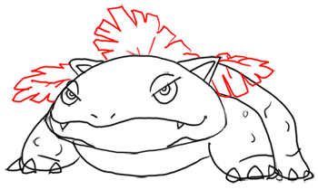 Step 9 - Step by Step Drawing Lesson : How to Draw Venusaur from Pokemon for Kids