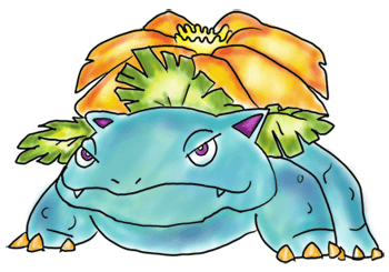 Finished Color Painting of Venusaur from Pokemon