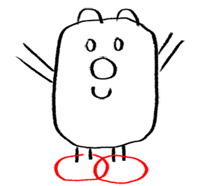 Step 6 How to Draw Wubbzy from Wow Wow Wubbzy Step by Step Drawing Tutorial for Preschoolers