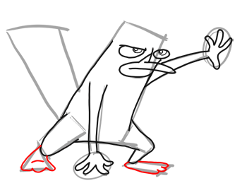 Step 9 How to Draw Perry the Platypus from Phineas and Ferb for Kids : Step by Step Drawing Lesson