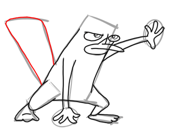 Step 10 How to Draw Perry the Platypus from Phineas and Ferb for Kids : Step by Step Drawing Lesson