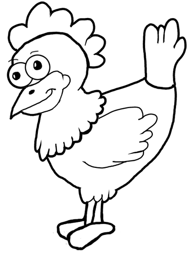 Step 12 How to Draw Cartoon Chickens / Hens / Farm Animals Step by Step Drawing Tutorial for Kids