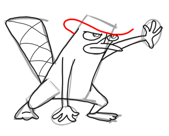 Step 12 How to Draw Perry the Platypus from Phineas and Ferb for Kids : Step by Step Drawing Lesson