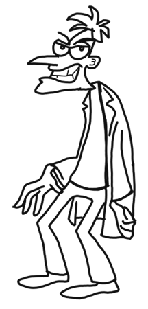 Finished-How to Draw Dr. Doofenshmirtz from Phineas and Ferb for Kids : Step by Step Drawing Lesson