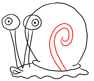 Step 7 How to Draw Gary Snail from Spongebob Squarepants Step by Step Drawing Tutorials