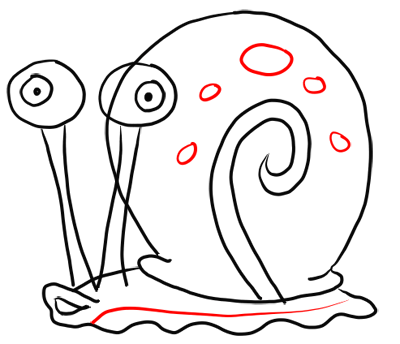 Step 8 How to Draw Gary Snail from Spongebob Squarepants Step by Step Drawing Tutorials