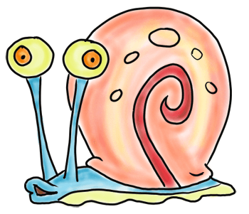 Finished Colorized How to Draw Gary Snail from Spongebob Squarepants Step by Step Drawing Tutorials