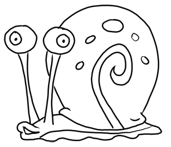 Finished How to Draw Gary Snail from Spongebob Squarepants Step by Step Drawing Tutorials