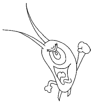 Finished Pen Drawing How to Draw Plankton from Spongebob Squarepants Step by Step Drawing Tutorial