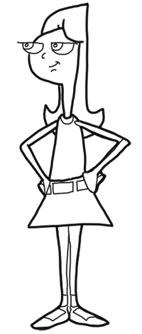 finished-How to Draw Candace from Phineas and Ferb for Kids : Step by Step Drawing Lesson