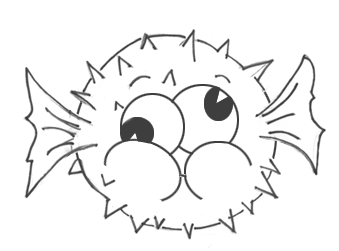 puffer fish drawings for kids