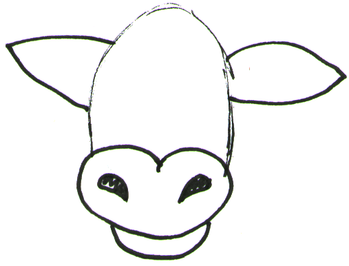 Step 2 How to Draw Cartoon Cows / Farm Animals Step by Step Drawing Lessons