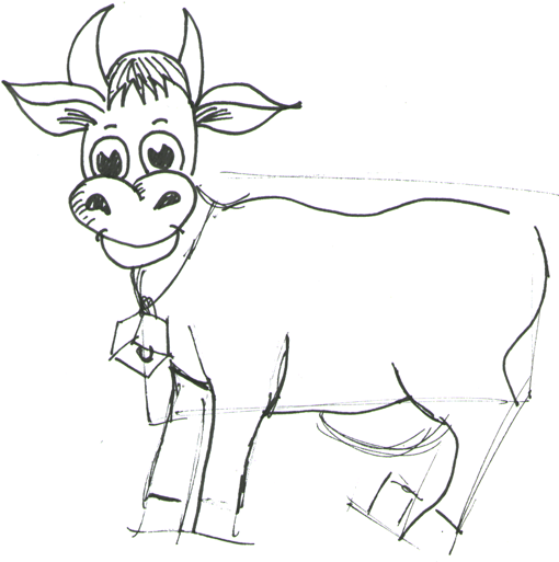 Step 6 How to Draw Cartoon Cows / Farm Animals Step by Step Drawing Lessons