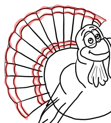 Step 10 How to Draw Cartoon Turkeys Thanksgiving Animals Step by Step Drawing Lesson