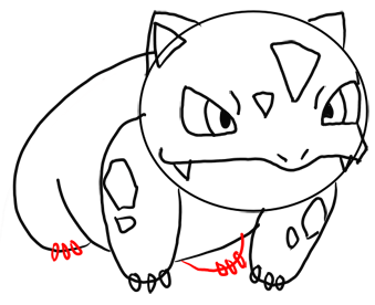 Step 10 How to Draw Ivysaur from Pokemon for Kids : Step by Step Drawing Lesson