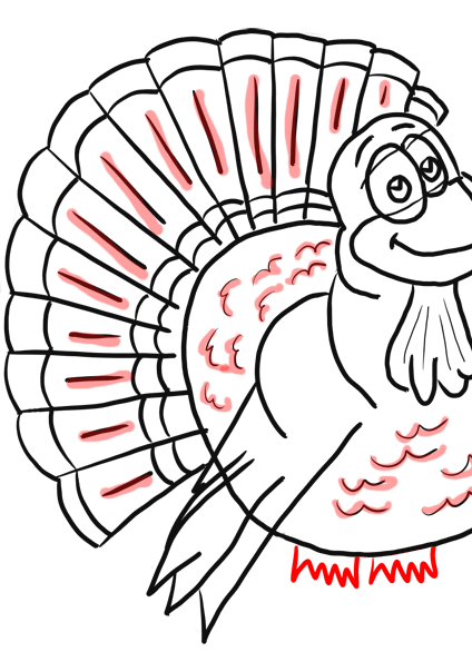 Step 11 How to Draw Cartoon Turkeys Thanksgiving Animals Step by Step Drawing Lesson