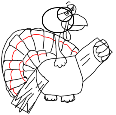 Step 12 How to Draw Turkeys for Thanksgiving and Farm  Animals Step by Step Drawing Tutorial for Kids, Teens, and Adults