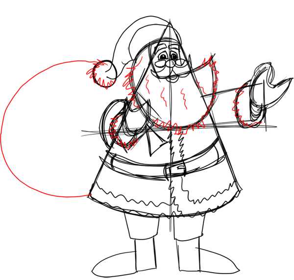 Step 14 How to Draw Santa Clause Step by Step Drawing Lesson