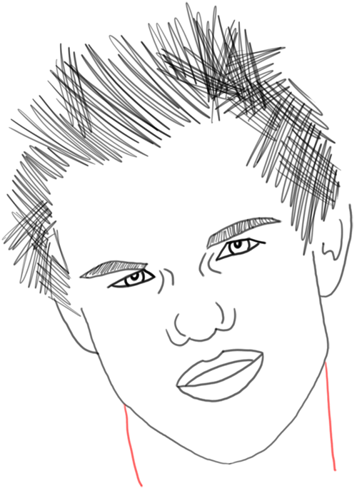 Step 22 Taylor Lautner : How to Draw Taylor Lautner Step by Step Drawing Tutorial