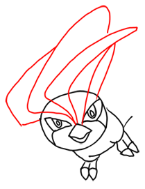 Step 7 How to Draw Pidgeotto from Pokemon Step by Step Drawing Lessons