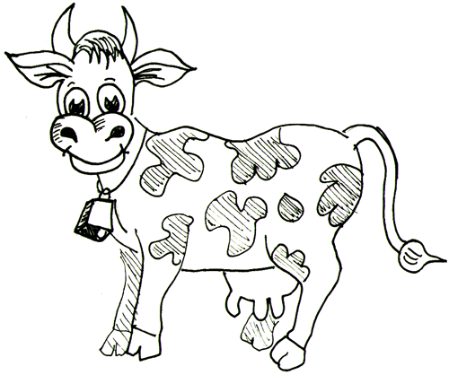 How to Draw Cartoon Cows / Farm Animals Step by Step Drawing Lessons