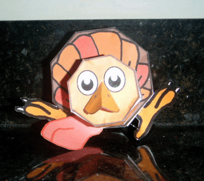 How to Print Out and Fold Up Free Paper Toys of Thanksgiving Turkey