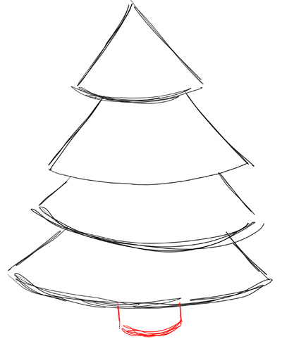 how to draw a christmas tree for kids step by step