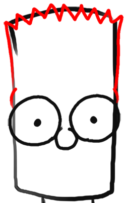 Step 4 How to Draw Bart Simpson from The Simpsons : Step by Step Drawing Lesson