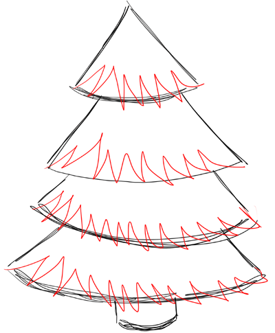 Step 4 How to Draw Christmas Trees Step by Step Drawing Lesson